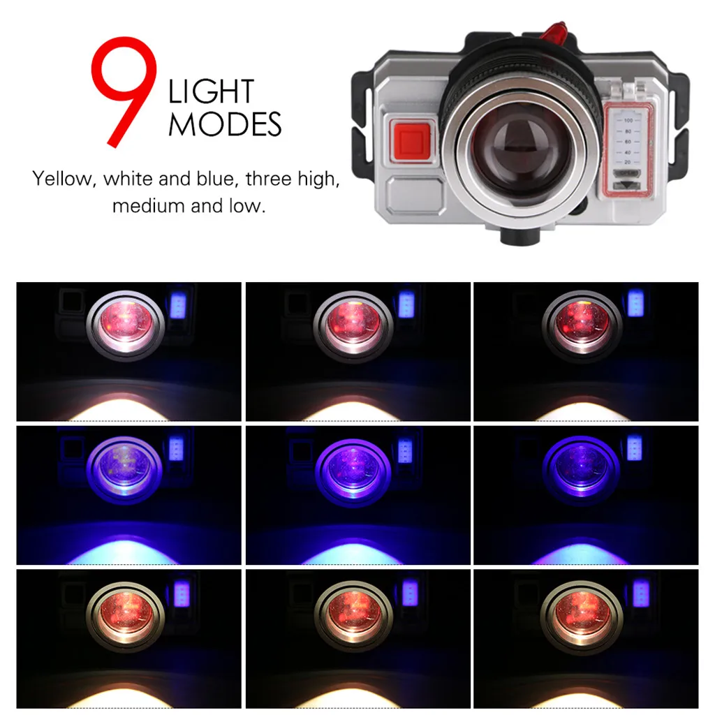 Светодиодный налобный фонарь с приближением, 15000Lm T6 Головной фонарь датчик фонаря заряжаемый прожектор налобный фонарь головы Рыбалка