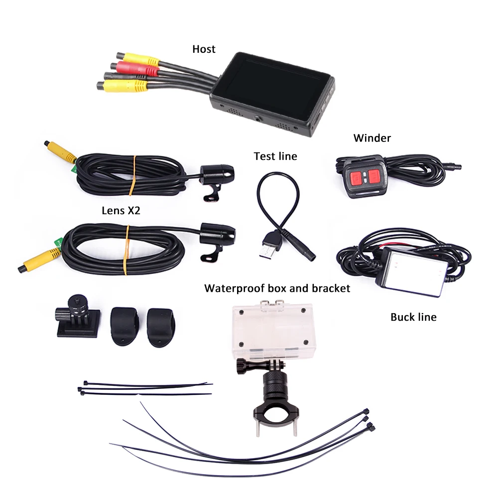 Мотоцикл WiFi DVR камеры 3 дюймов 1080 P FHD два объектива видеомагнитофон спереди и