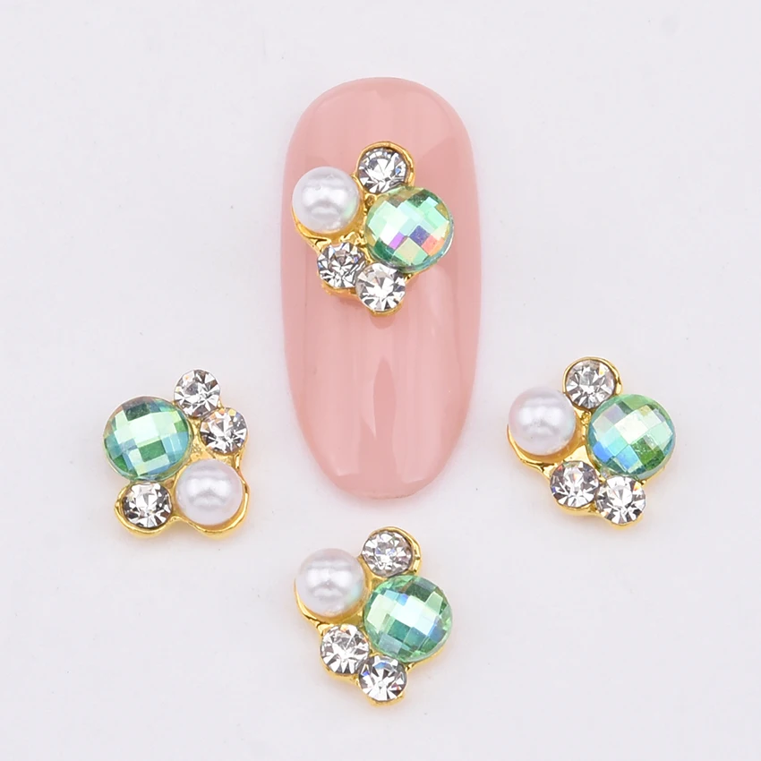 10 шт 3d цветы сплав для дизайна ногтей Сердце талисманы для ногтей Луна жемчужные Луки украшения для ногтей Стразы принадлежности для инструментов Y1352~ 1359