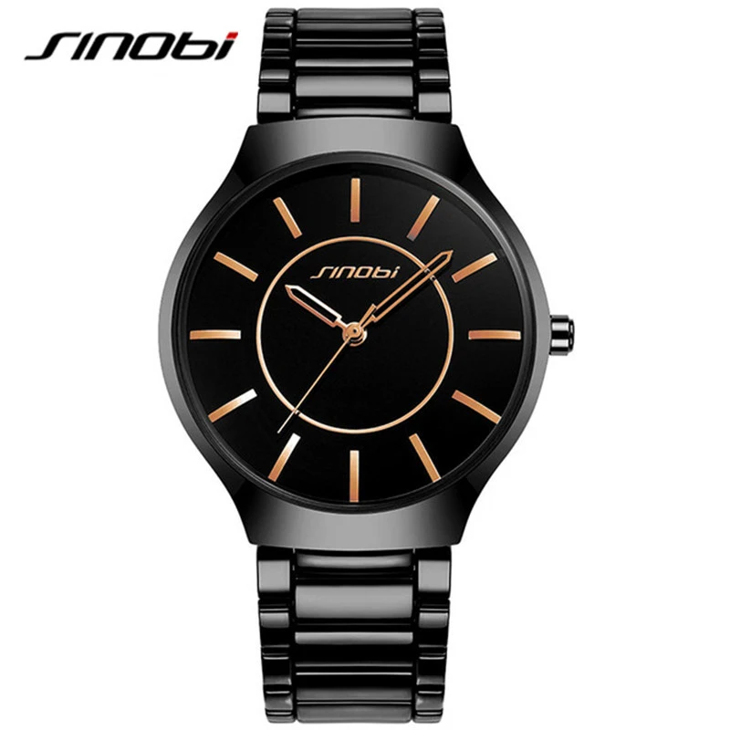 

Luxury Top Brand Men's Casual Dress Steel Quartz Watches Hours Clock Wristwatch Relogio Masculino Male Geneva 2018 SINOBI Hombre