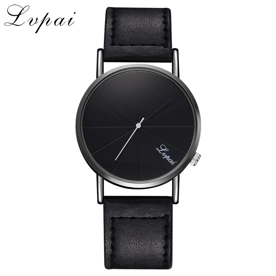 Reloj Lvpai модные с большим циферблатом военные кварцевые мужские часы кожаные