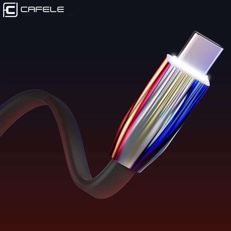 Cafele usb type-C кабель для Xiaomi 8 huawei P20 samsung Galaxy S9 зарядный кабель USB C разъем из цинкового сплава type C 120 см