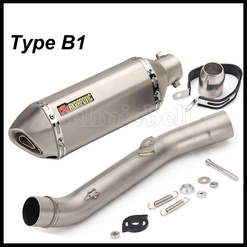 Type B1 Akrapovic выхлопная труба мотоцикла для Kawasaki Z800 выхлопная 2013- без шнуровки выхлопная труба мото Глушитель со средней соединительной трубой - Цвет: Type B1
