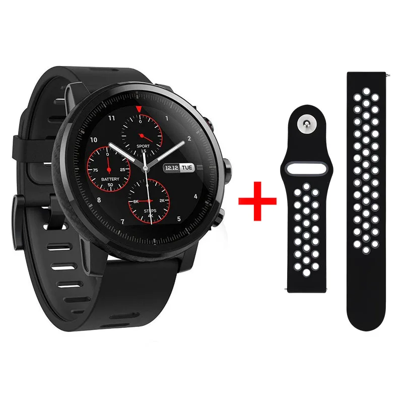 Strat2BC-BC3 Xiaomi mi Huami Amazfit 2 Amazfit Stratos 2 умные часы мужские с gps Xiao mi часы PPG пульсометр 5ATM - Цвет: Strat2BC-BC3