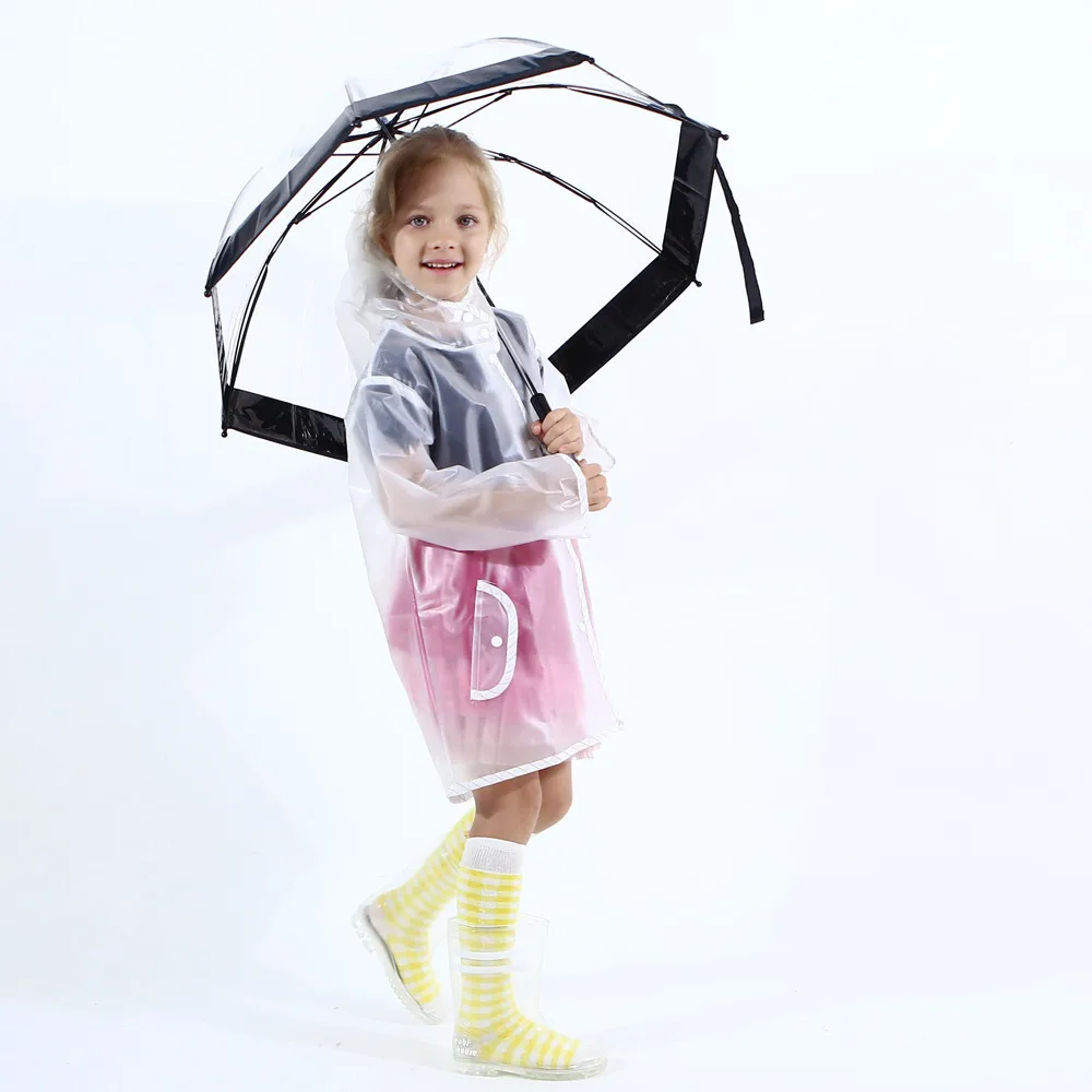 Kids Boy Girl Raincoat Rain Jacket Transparent Lightweight Rainwear Slicker kids boys clothes rainning 0305 | Детская одежда и