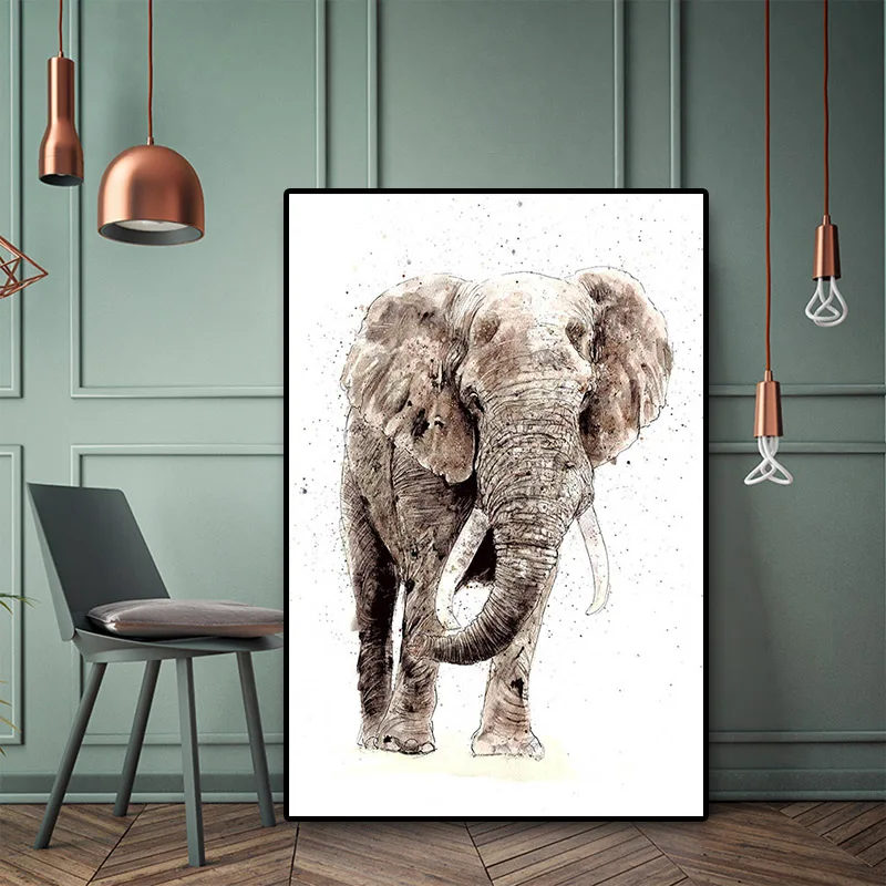 Дикий Африка плакаты слона и принты животных холст картина скандинавские