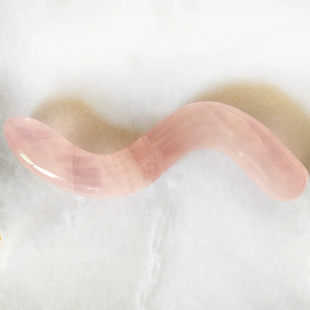 Rose Quartz 2 Натуральный кварцевый Кристальный массаж палочка, Обсидиановая Массажная палочка, розовый кварц Массажная палочка Большой Кристалл Йони массажный инструмент как подарок для женщин - Цвет: Rose Quartz 2
