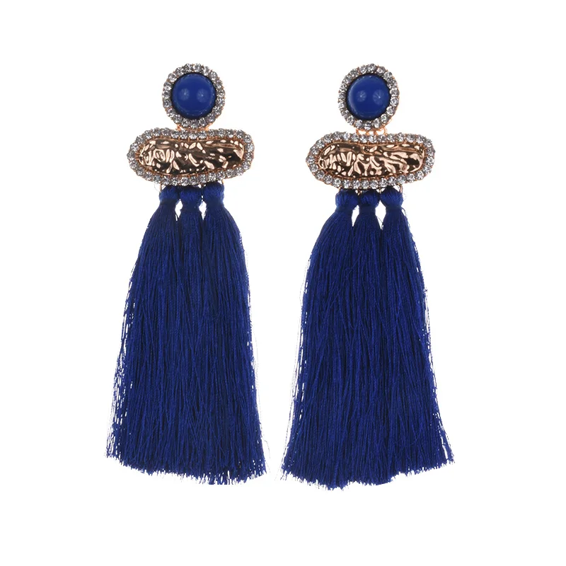 PPG&ampPGG Wedding Women Statement Earring Fashion Floral Crystal Drop Earrings Jewelry Long Tassel Fringes Wholesale | Украшения и