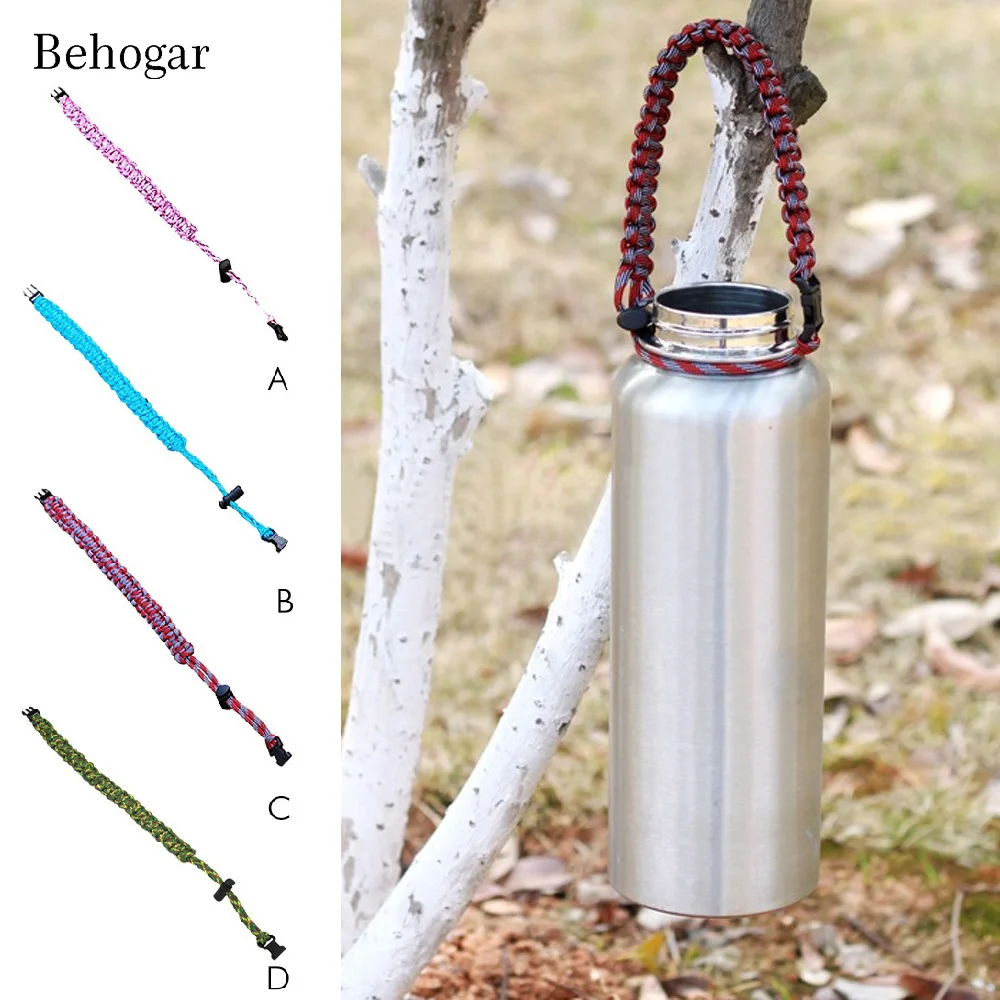 Регулируемая ручка для бутылки с водой из Паракорда ремешок выживания|water bottle