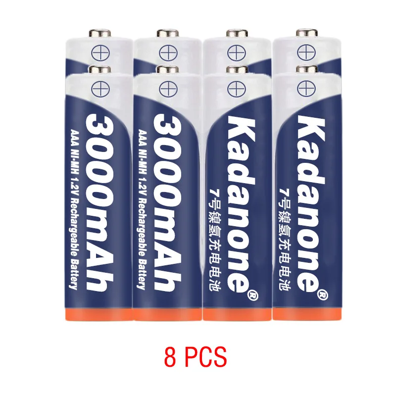 8pcs Аккумуляторная батарея AAA 3,7 V 3000 mAh, литий-ионная аккумуляторная батарея для фонарика, фонарь - Цвет: 8pcs