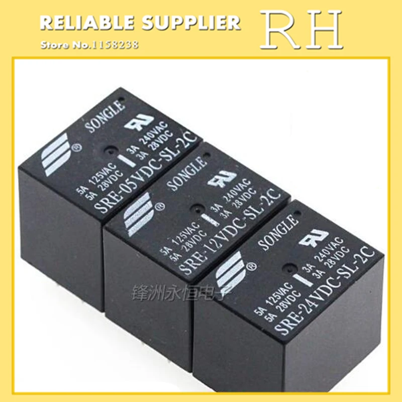 10 шт./лот Мощность реле sre-05vdc-sl-2c sre-12vdc-sl-2c sre-24vdc-sl-2c 5 В 12 24 8pin 2 группы преобразования