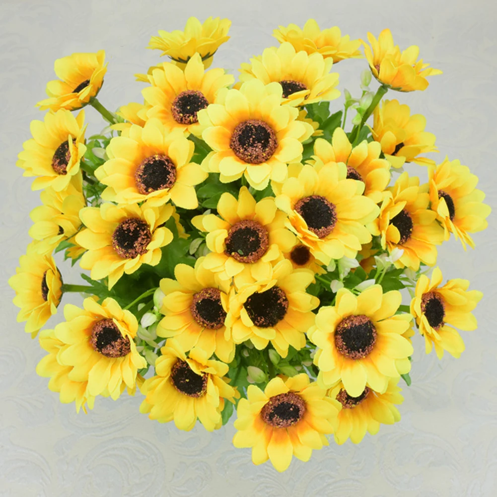 6Pcs sunflowers artificial flowers garden home living room decorative For Weeding Part | Дом и сад