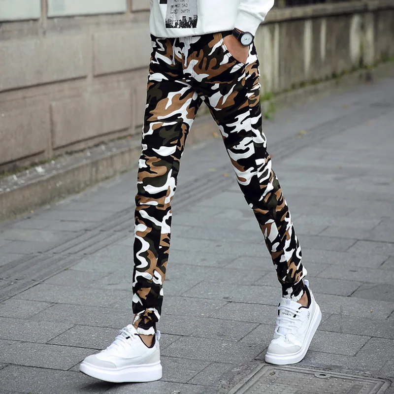 Цветные камуфляжные брюки-карго мужские Модные брюки в стиле хип-хоп
