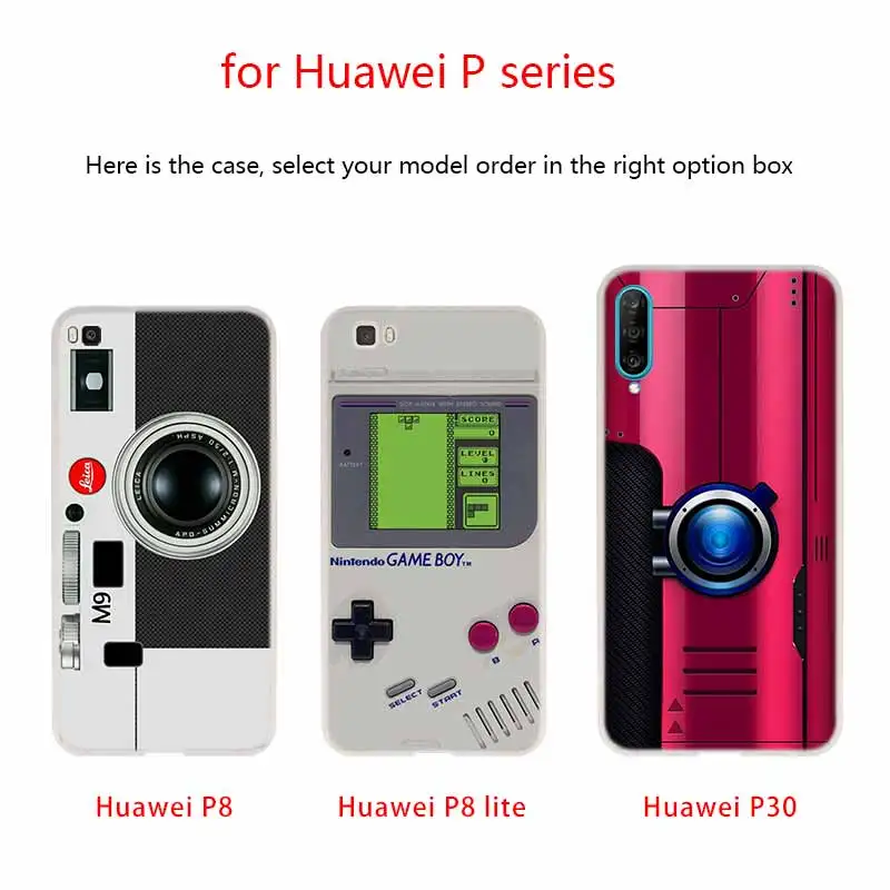 Винтажный чехол MLLSE для камеры Gameboy силиконовый мягкий из ТПУ Huawei P30 P40 P20 Pro P10 P9 Lite P