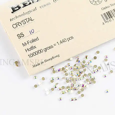 gold ab ss10 1440pcs SS3-SS40 не горячей фиксации FlatBack шитье стразами ткань одежды Стразы дизайн ногтей камень 033 - Цвет: gold ab ss10 1440pcs
