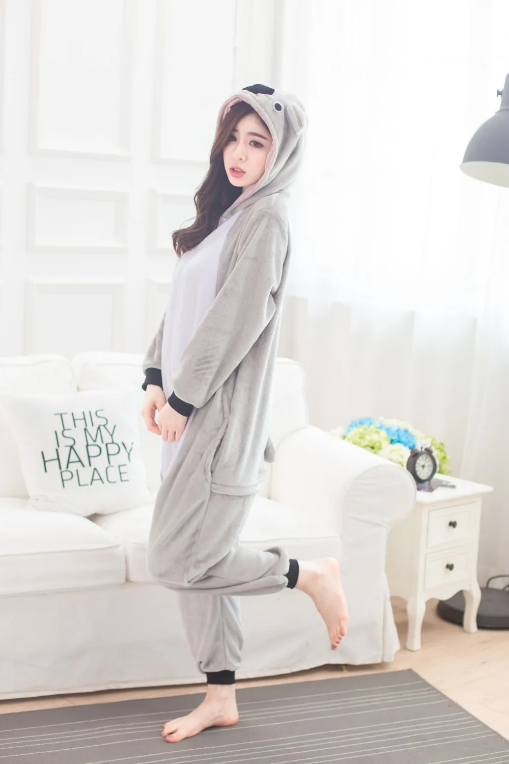 Animal Adult Unisex Gray Koala Onesies Sets Pyjama Sleepwear Cosplsy Costume | Cosplay Costumes