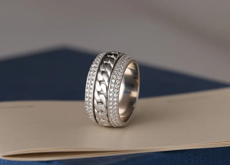 

European 925 Sterling silver ring RING Female Crystal from Swarovskis Simple Rotary ring ring 2022 Hot Sale Fashion Jewelry
