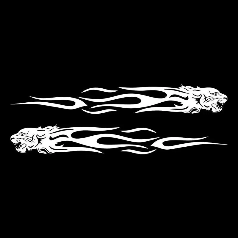 

2Pcs Tiger Flame Totem Car Stickers Decals Reflective 22cm Motorcycles Sticker Decoration Creative Fashion Car Styling