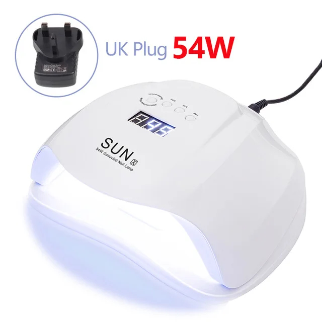 UK plug LadyMisty SUN X 54 Вт Сушилка для ногтей с ЖК-дисплеем 36 светодиодный s сушилка лампа УФ-светодиодный светильник для отверждения гель-лака автоматическое распознавание ногтей Маникюрный Инструмент - Цвет: UK plug