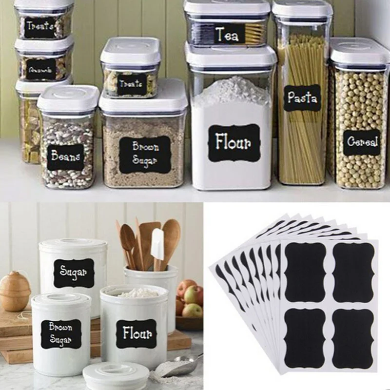 

36pcs/Set Erasable Blackboard Sticker Craft Kitchen Jars Organizer Labels Chalkboard Chalk Board Sticker Black Board 5x4cm