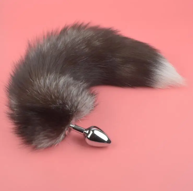 Лисий хвост Анальная пробка в игры для взрослых пар металлическая Анус расширить