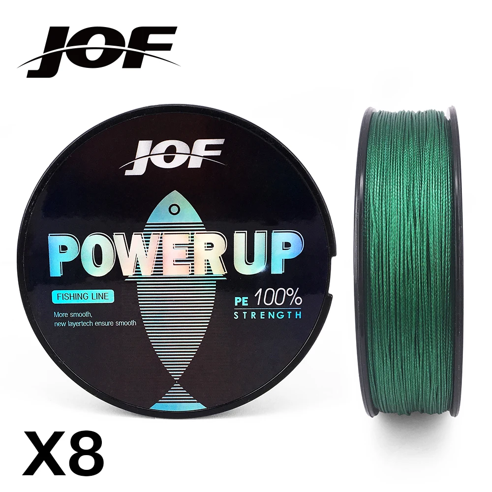 JOF POWER UP Супер сильная леска 100 м 8 прядей плетеная из полиэтилена 20 фунтов 30 40 50 70 80