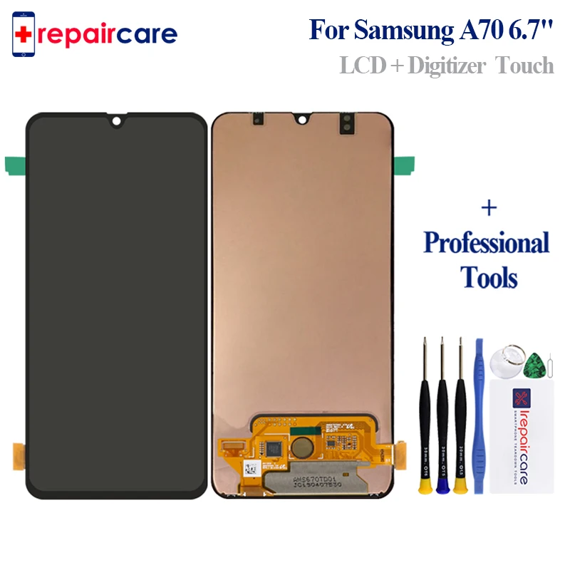 

6,7 'супер AMOLED ЖК-дисплей для SAMSUNG Galaxy A70 A705 ЖК-дисплей с сенсорным экраном дигитайзер сборка A70 2019 A705F ЖК-дисплей для SAMSUNG A70