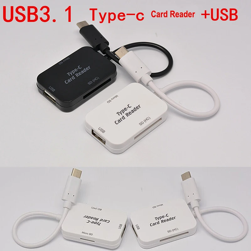 Baolyda Type C & micro USB 3 в 1 OTG Кардридер высокоскоростной USB2.0 Универсальный TF/SD для Android