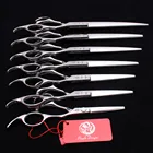 Z1006 5 дюймов 5,5 дюйма 6 дюймов 6,5 дюйма 7 дюймов 7,5 дюйма 8 дюймов Серебристые Парикмахерские филировочные ножницы Ножницы для человеческих волос ножницы для домашних животных кошек собак