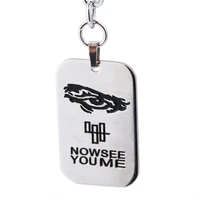 12pcslot movie now you see me keychain high quality zinc alloy anime silver new gift dog tag model collection souvenir