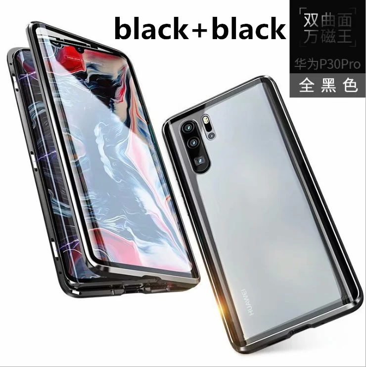 Для huawei P30 lite чехол 360 Магнитная Адсорбция передняя+ задняя Двусторонняя 9H чехол из закаленного стекла для huawei P30 Pro