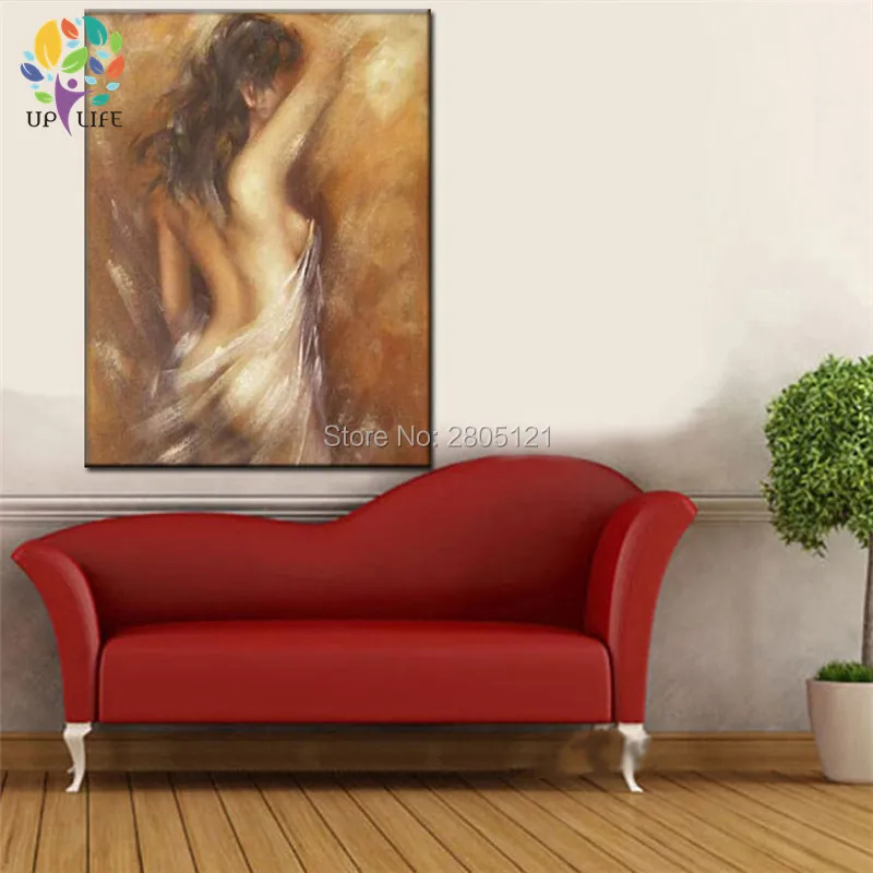 The Bathing woman CANVAS painting Hand Painted retro vintage nude special art gift for home decoration naked picture | Дом и сад