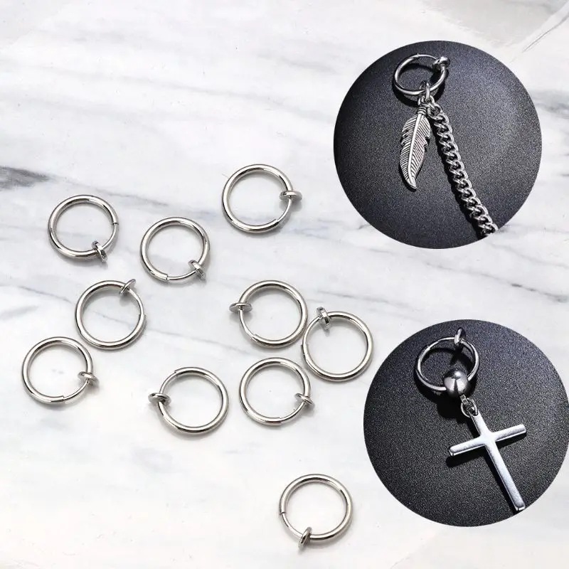 10 шт серебряное отверстие для ушей DIY клип на круг Клипсы Серьги изготовления