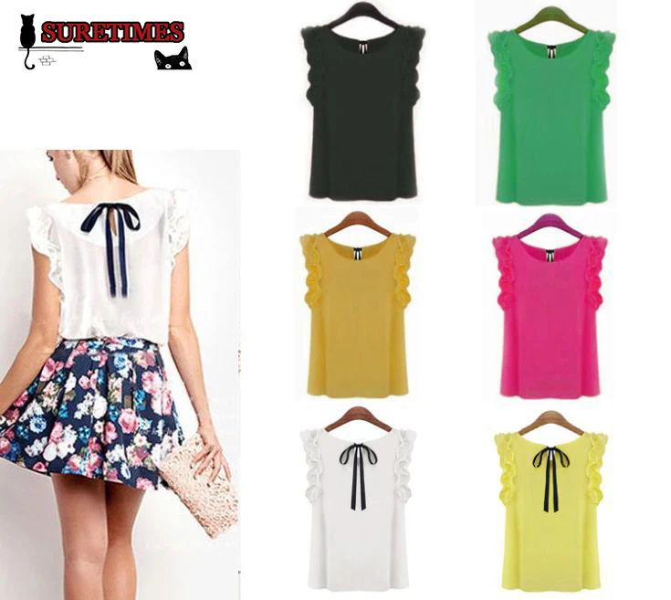 Новое поступление 2018 женские блузки шифоновые рубашки с круглым вырезом пуловер