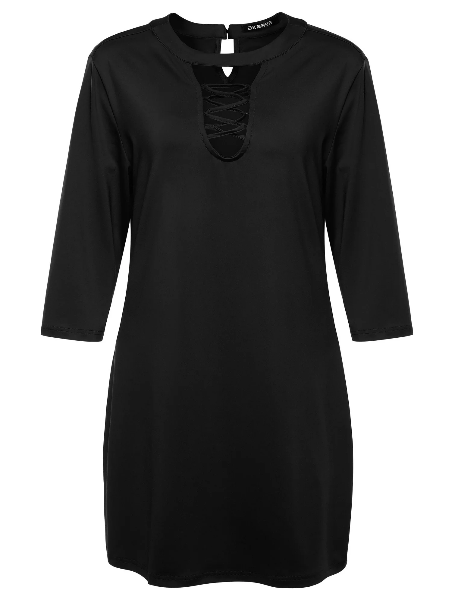 Плюс Размеры платье Для женщин крест выдалбливают круглым вырезом с средним