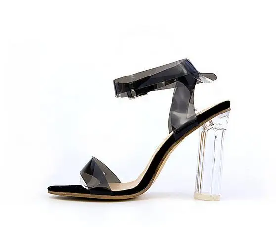 Яркие цвета прозрачные женские сандалии с ремешками обувь для вечеринок на