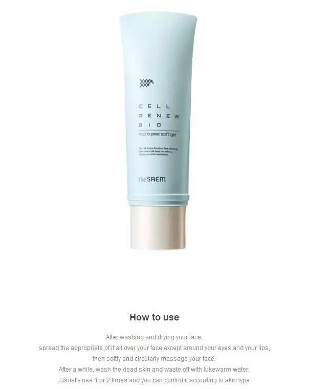 THE SAEM Cell Renew Bio Micro Peel, мягкий гель, 160 мл, гель-пилинг для лица, удаляет омертвевшую кожу, скраб для лица, уход за кожей, увлажнение
