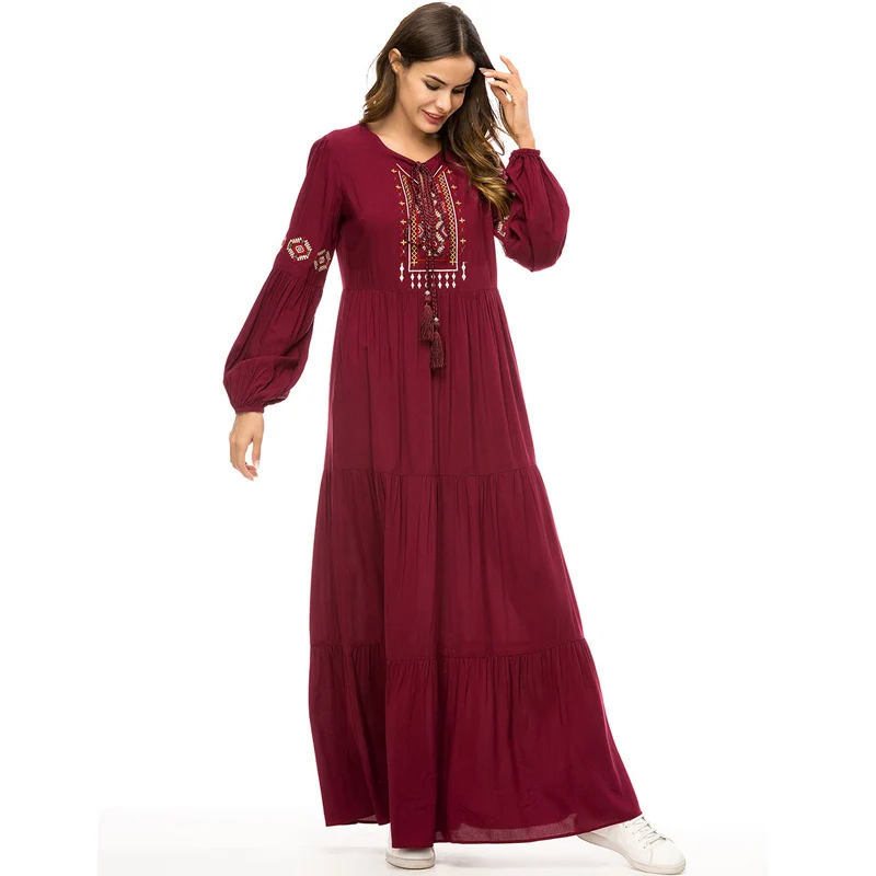 Платье кафтан с оборками Abaya плиссированное платье из Дубая в турецком и
