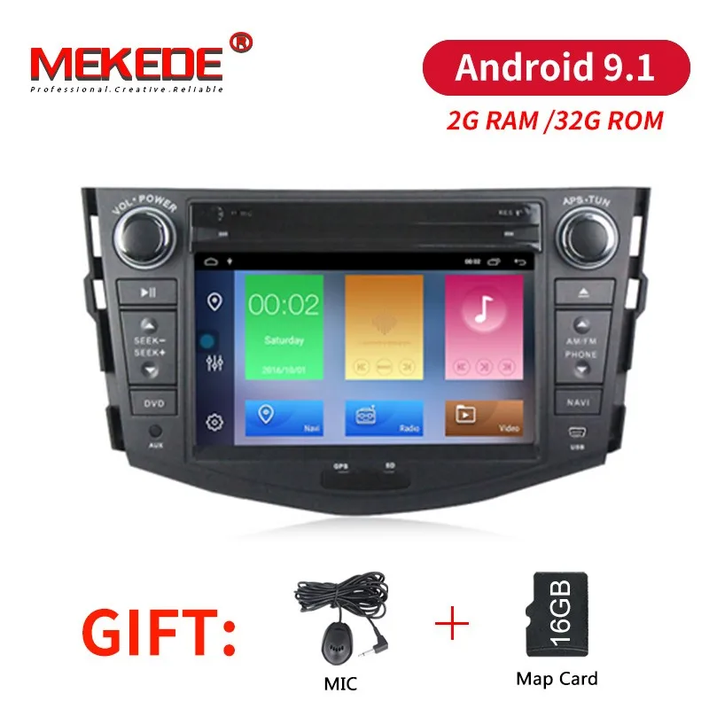 MEKEDE 2 ГБ + 32 Android 9 1 автомобильный мультимедийный DVD плеер аудио радио для Toyota RAV4 Previa