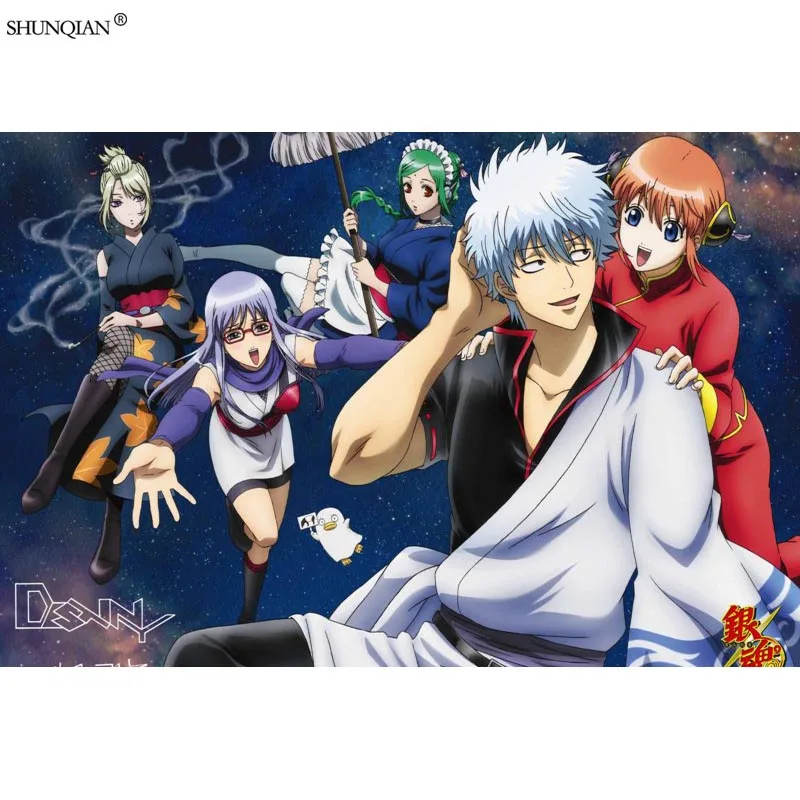 Gintama постер из шелковой ткани печать плаката ткань плакат пользовательские Атлас