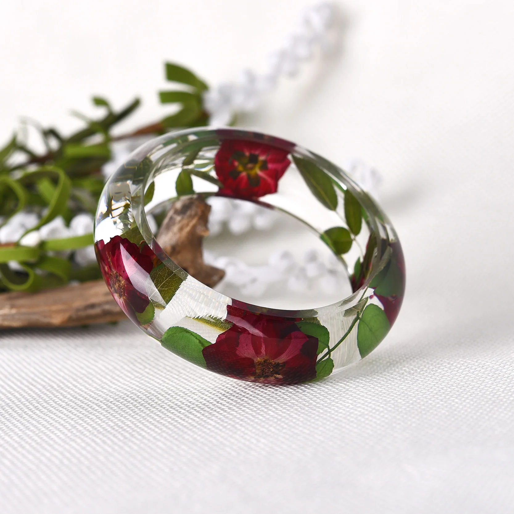 2019 горячая Распродажа Роза из полимерной смолы жесткий браслет подарочный для