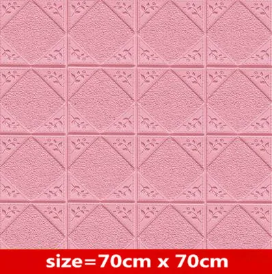 Pink 70cm x 70cm 3d настенные наклейки для гостиной, спальни, стены, юбки, кирпичные обои, настенная плитка с фоном, водонепроницаемые самоклеящиеся обои - Цвет: Pink 70cm x 70cm