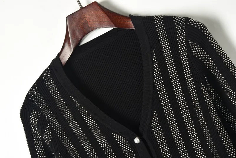 Высокое качество кардиганы с вышивкой бисером Женская 2019 весна новый длинный