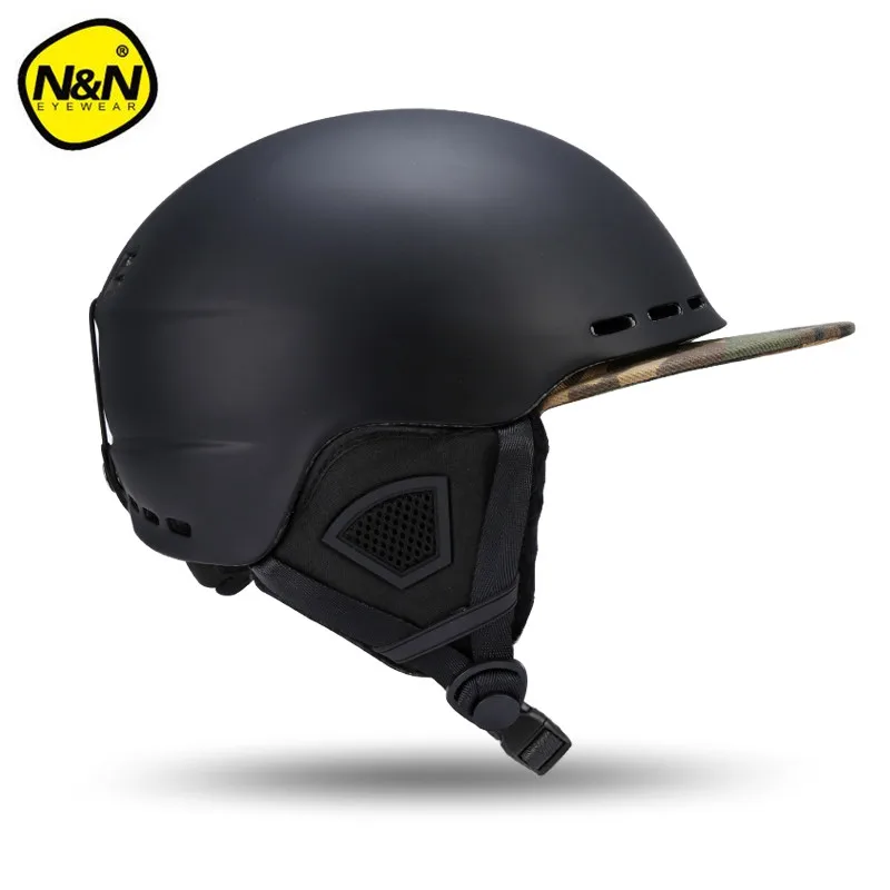 Black Nandn лыжные шлемы PC+ EPS сверхлегкие высококачественные шлемы для сноуборда мужские и женские шлемы для катания на коньках Скейтборд лыжные шлемы защита головы - Цвет: Black