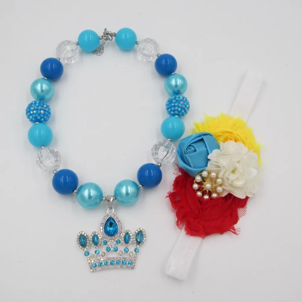 Принцесса Корона Эльзы кулон ожерелья ободки Ювелирные наборы для девочек