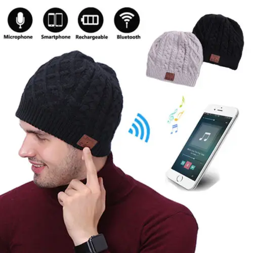 2018 Новая зимняя обувь шерстяные стельки вязать теплые шапочки Bluetooth Hat
