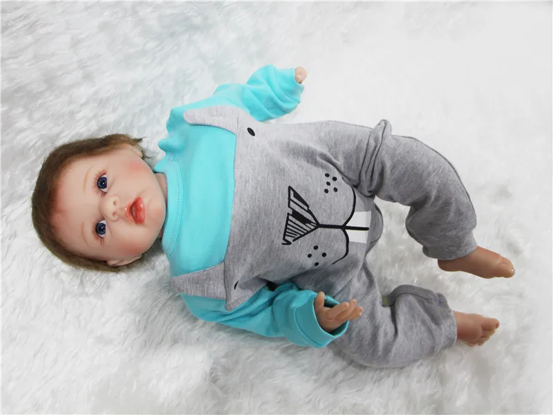 Силиконовые куклы реборн для мальчиков мягкое тело 22 дюйма кукла новорожденных