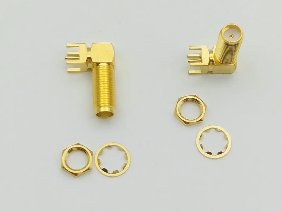 Крепежный адаптер для печатной платы из латуни 100 шт. с прямым углом RP SMA|adapter