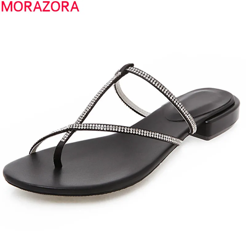 

Женские пляжные шлепанцы MORAZORA, бежевые пляжные шлепанцы на плоской подошве, большие размеры, лето 2021