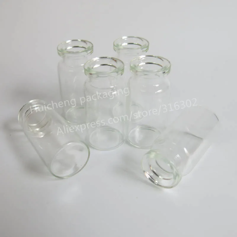 

1000pcs/lot 8ML Transparent Empty Cosmetic Injection Glass Vials only 8cc Amber Brwon Glass Medicine Bottle Essence Container